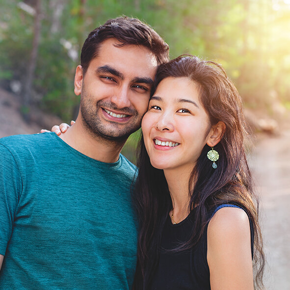 happy, smiling couple